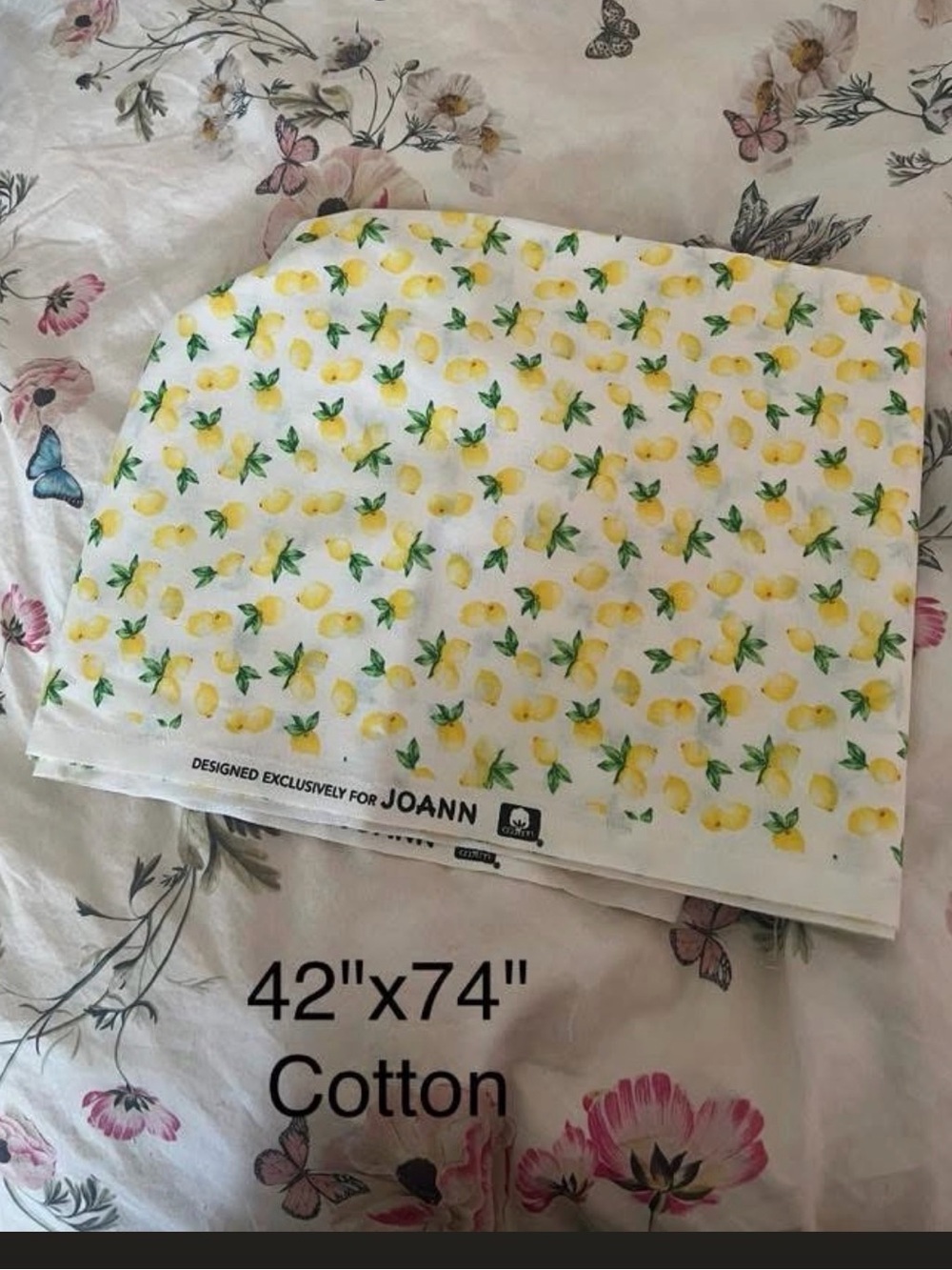 Lemon Quilting Sewing Fabric 100% Cotton Joann Fabrics Craft Dressmaking 2 Yds